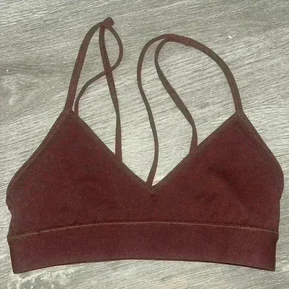 Lululemon Principal Dancer Golden Lining Bralette bra size 0 
Midnight Maroon - Picture 10 of 11